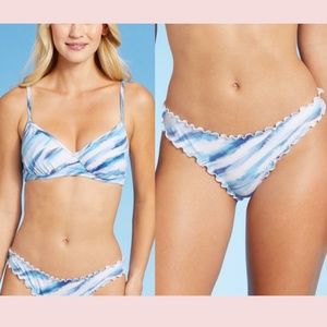 NWT $46 Shade & Shore [ 38DD ] Ribbed Bikini Top + [ XL ] Cheeky Bottom